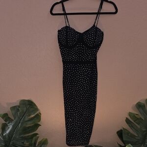 Elegant Black Polka Dot Dress